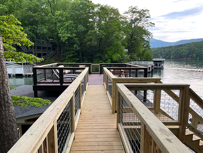 Lake Lure Boathouse roof-top deck